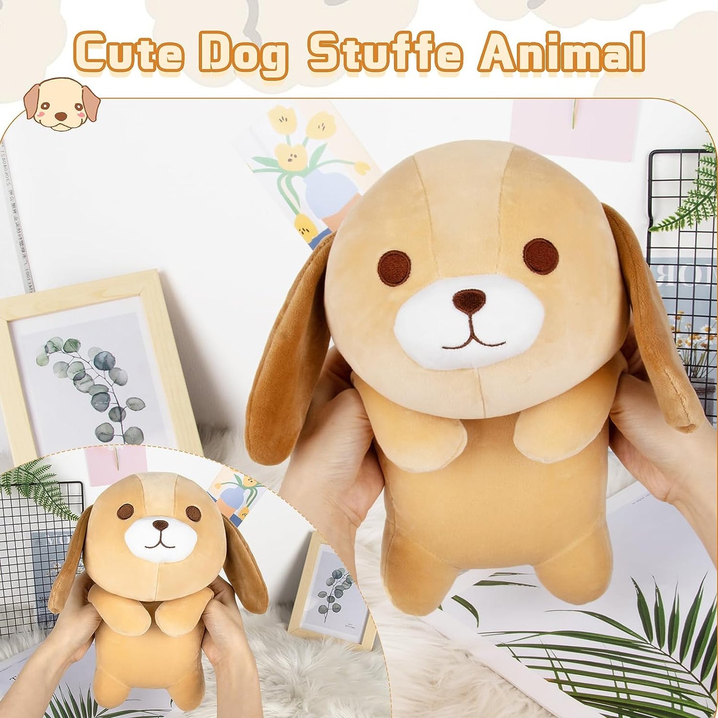 Almohada de peluche para perro de 11 pulgadas, juguete de peluche suave para niños, linda muñeca de peluche para perros, regalos de decoración de cumpleaños para niños y niñas