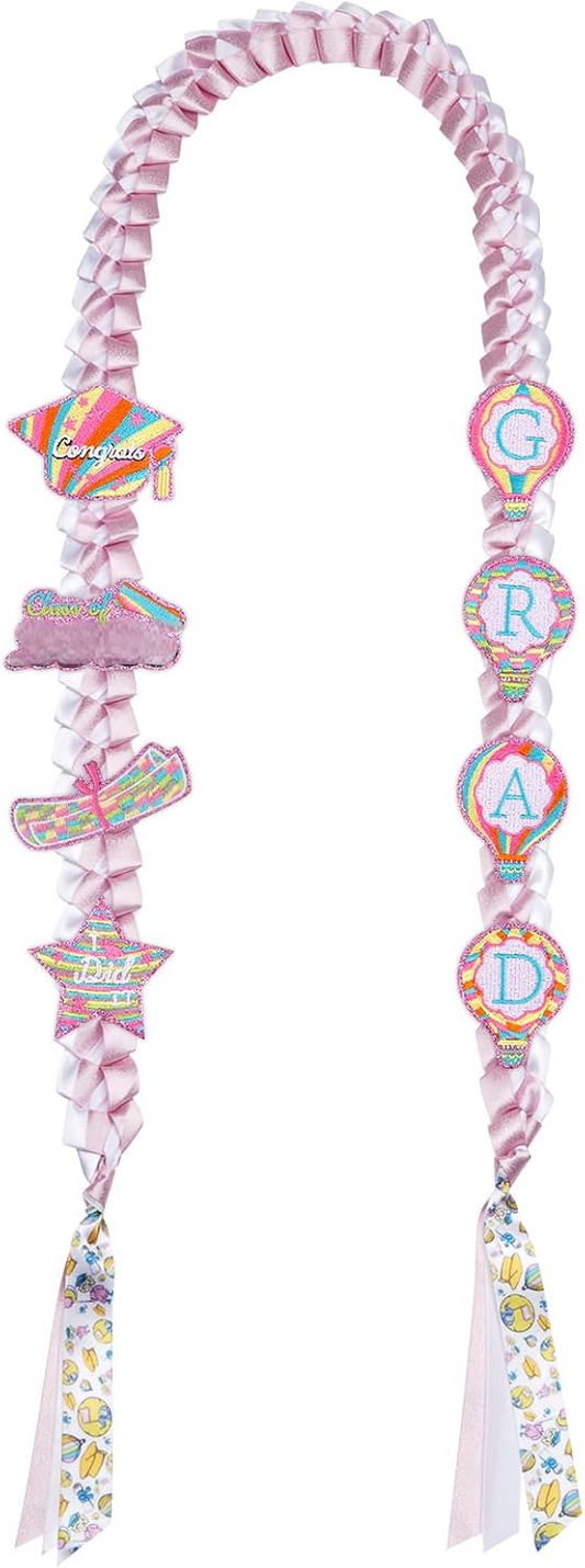 Graduation Leis ,Class of Graduation Ribbon Lei with Butterfly and Pins,Double Handmade Congrats,Graduations Gifts for High School College