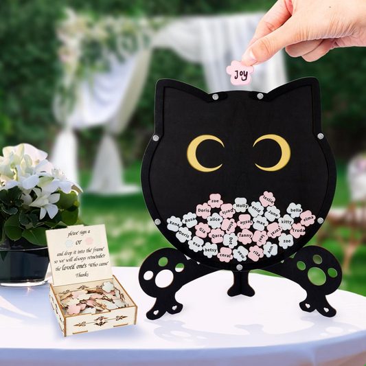 Wedding Guest Book Alternative, Black Cat Guest Book Wedding Reception, Baby Shower Guest Sign in Book Keepsake
