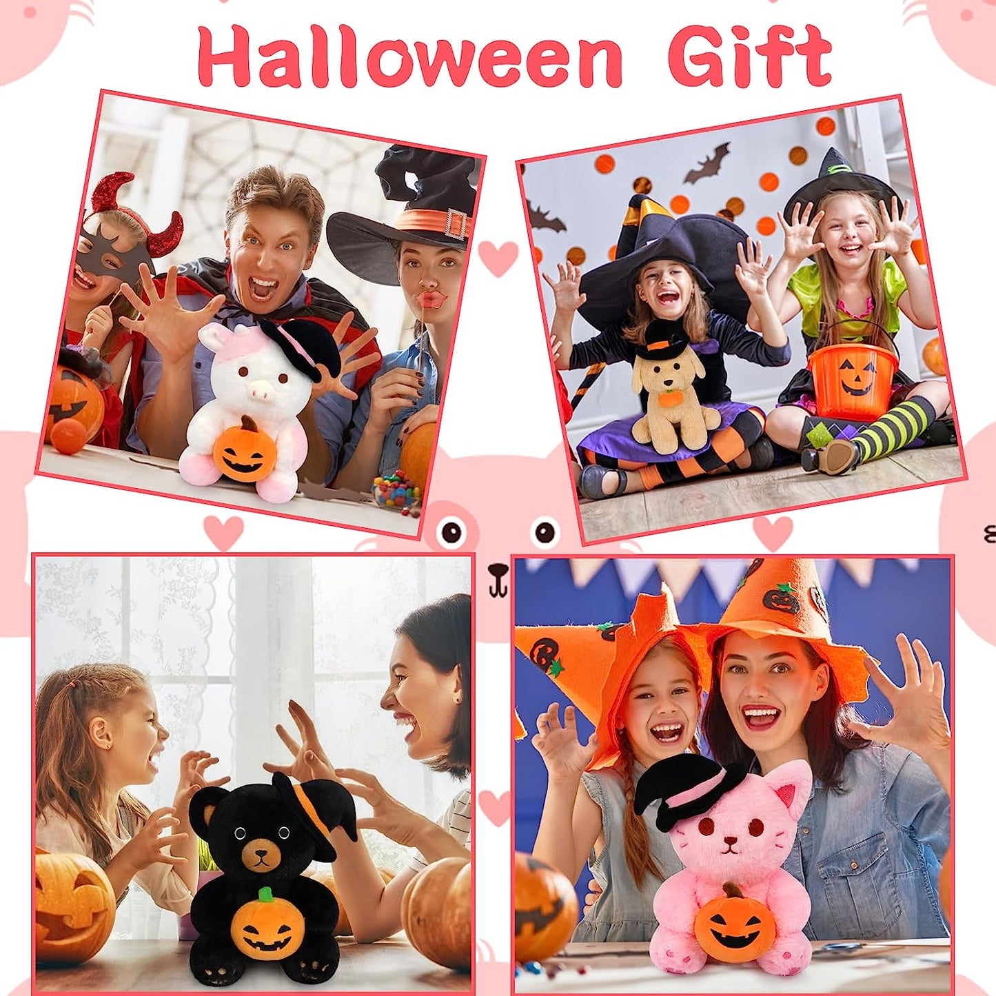 Cat Plush Cat Stuffed Animals, Cute Pink Cat Plushie Cat Doll Gifts