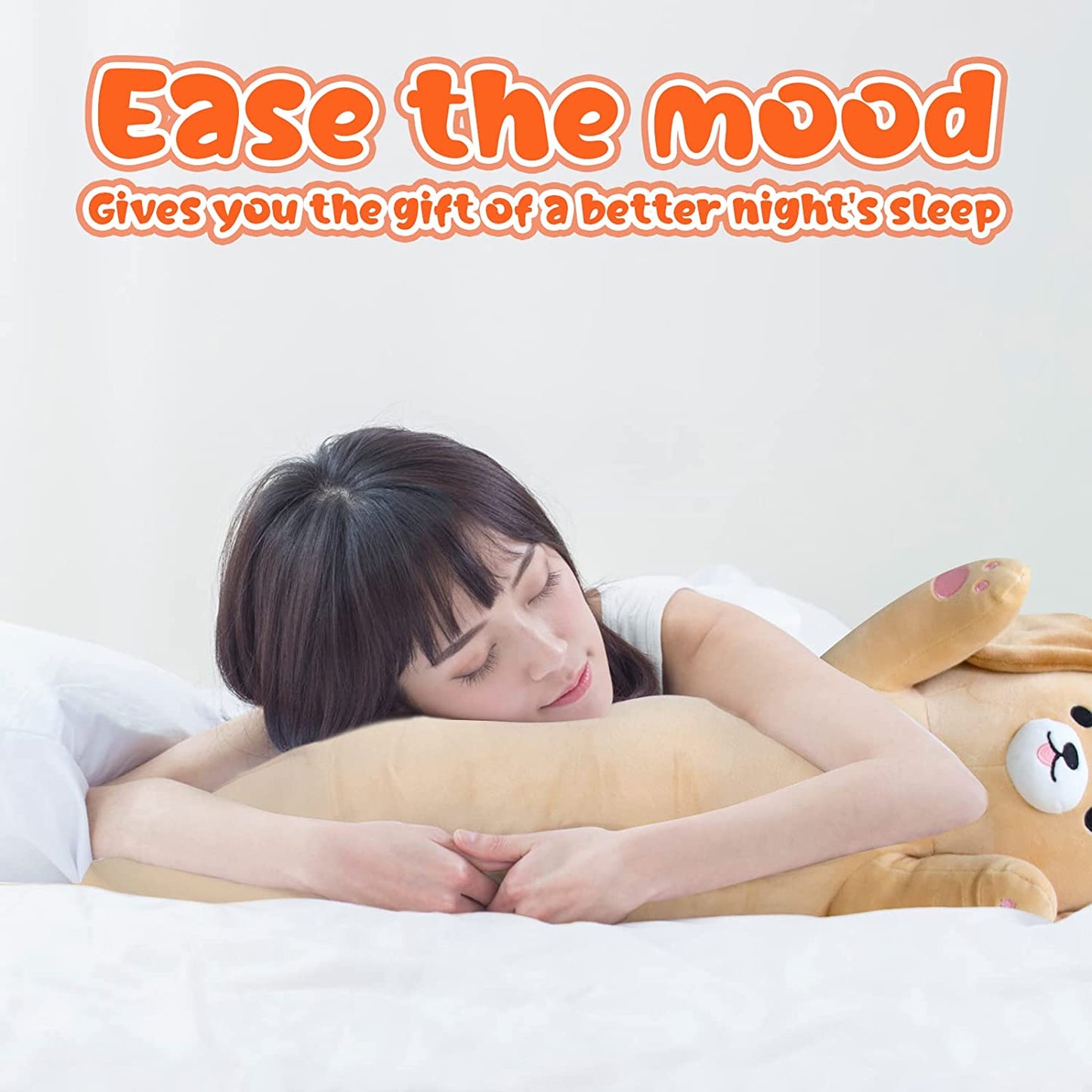 Almohada de peluche para perro, lindos juguetes de animales de peluche largos para perros, suaves almohadas gigantes para dormir, juguete de peluche para niños y novias