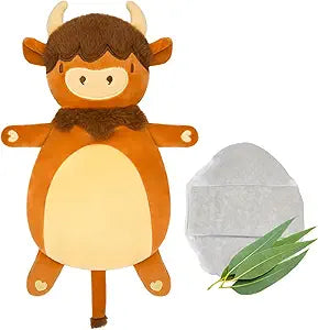 Microwave Heating Pad for Women & Kids, Soft Cow Microwavable Period Menstrual Heating Pads, Cute Heatable Warm Stuffed Animal Plush Pillow, Hot & Cold Plushie Toy Gift for Girls