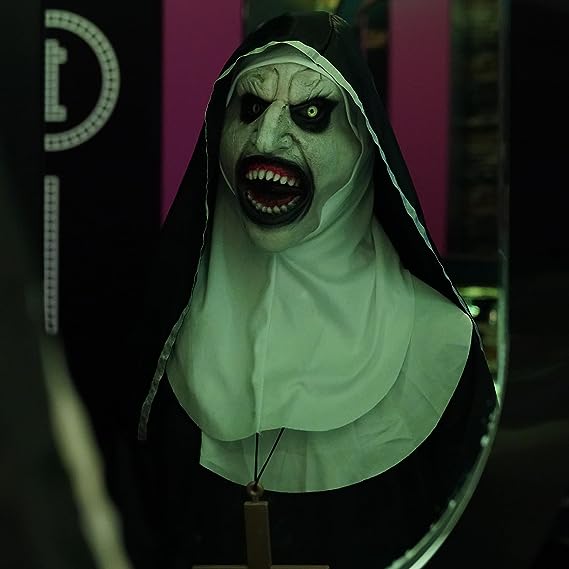 Scary Halloween Nun Mask for Adults - Scary Nun Mask - Cosplay Creepy Halloween Mask for Halloween Party Devil Cosplay Costum Props