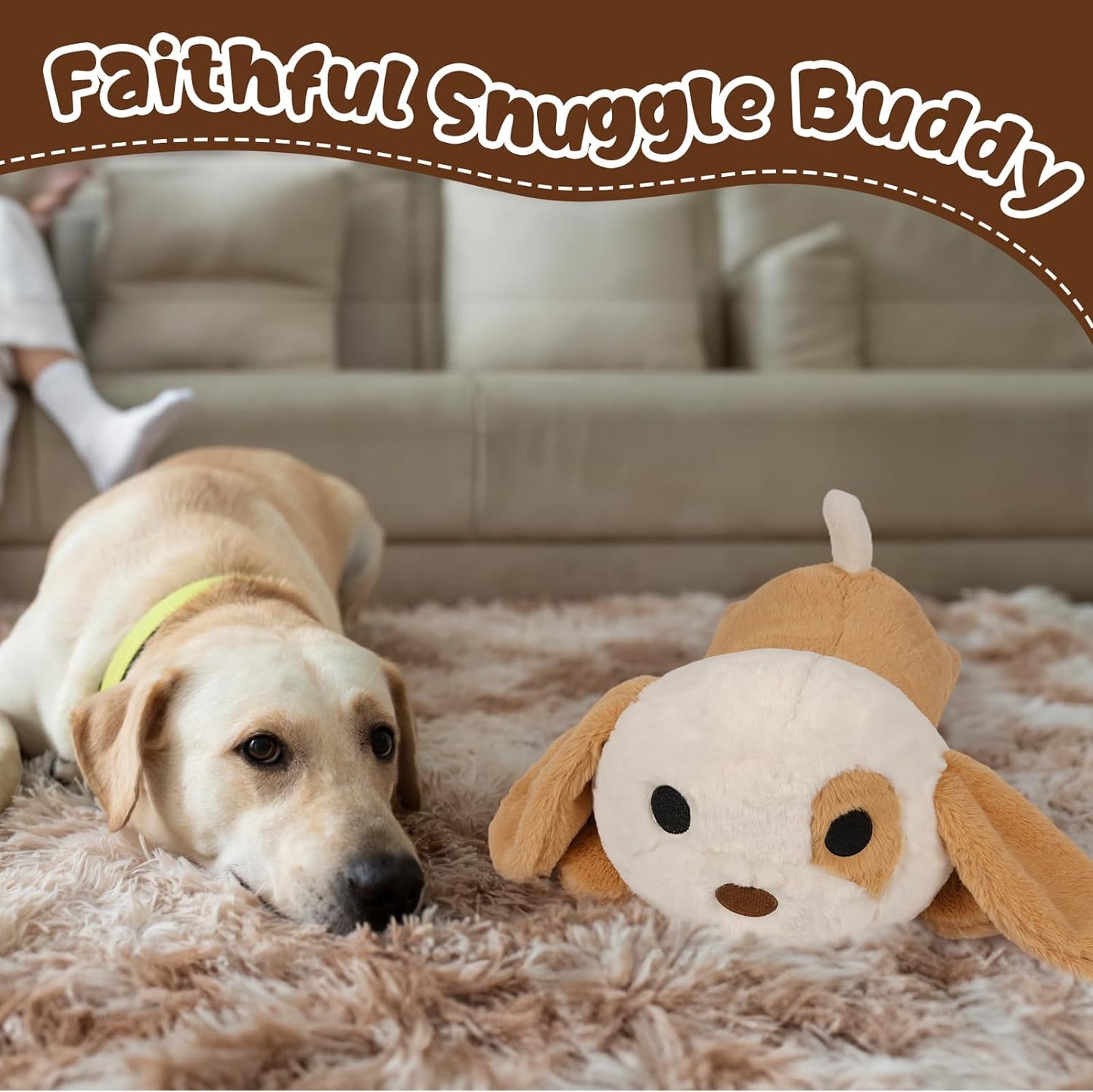 Dog Plush Pillow, 17.5Inch Cute Stuffed Animal Toy, Dog Plushies Doll Gift for Kids Girlfriend Dog Theme Party Favor Birthday Baby Room Decor for Dog Lovers- Dog Stuffed Anima