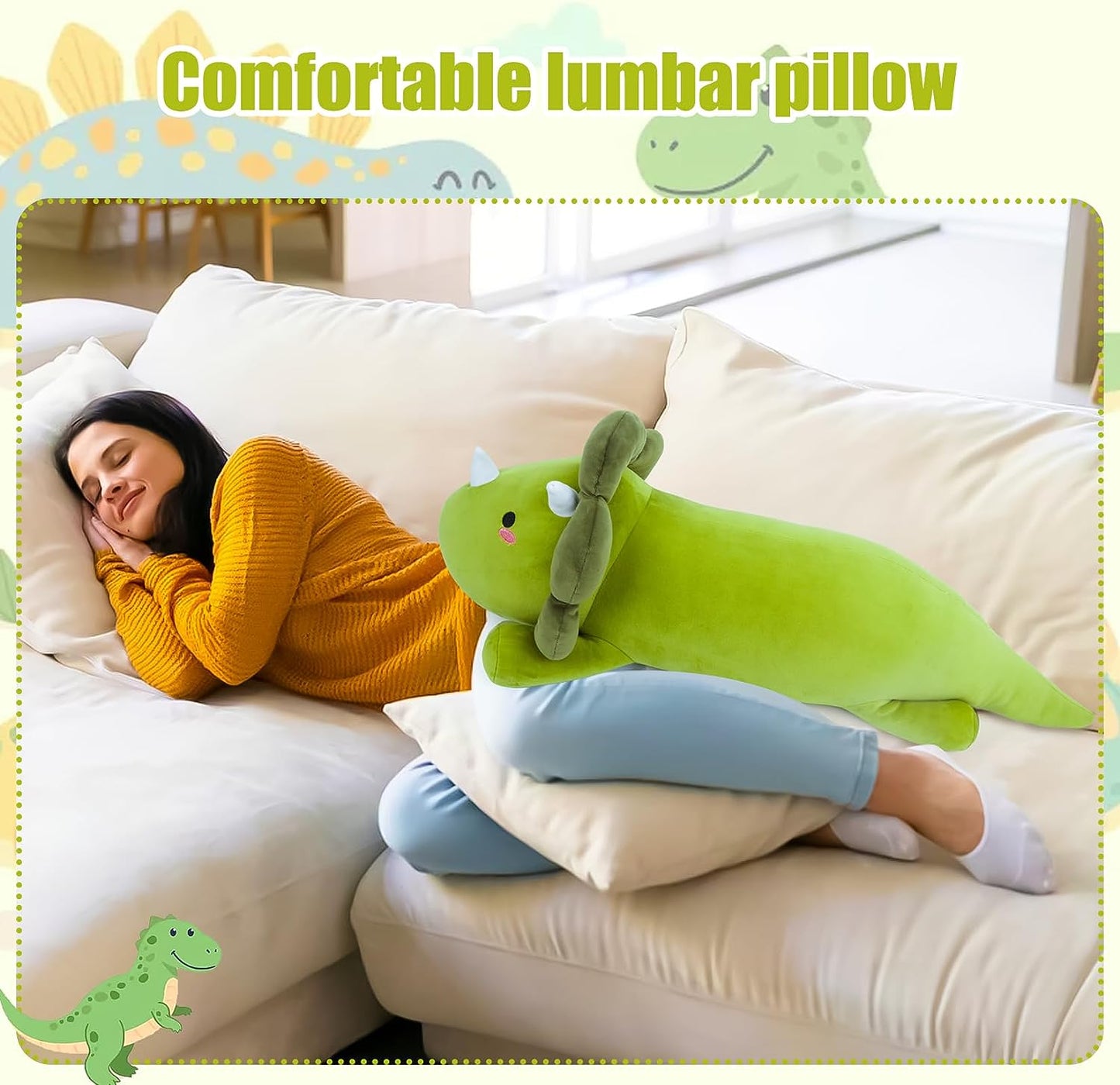 Green Giant Dinosaurs Body Plush Pillow Large Size Dinosaurs Plush