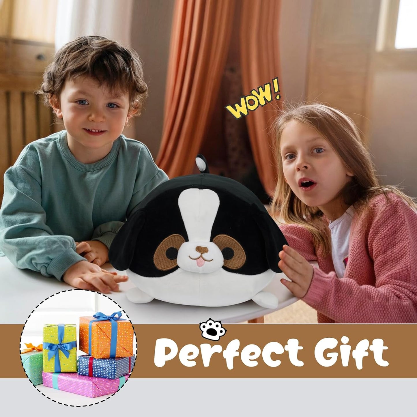 Almohada de peluche para perro, almohada de peluche suave de 13 pulgadas, juguetes de peluche de dibujos animados, almohada de felpa para perro kawaii, cumpleaños para niños y novias