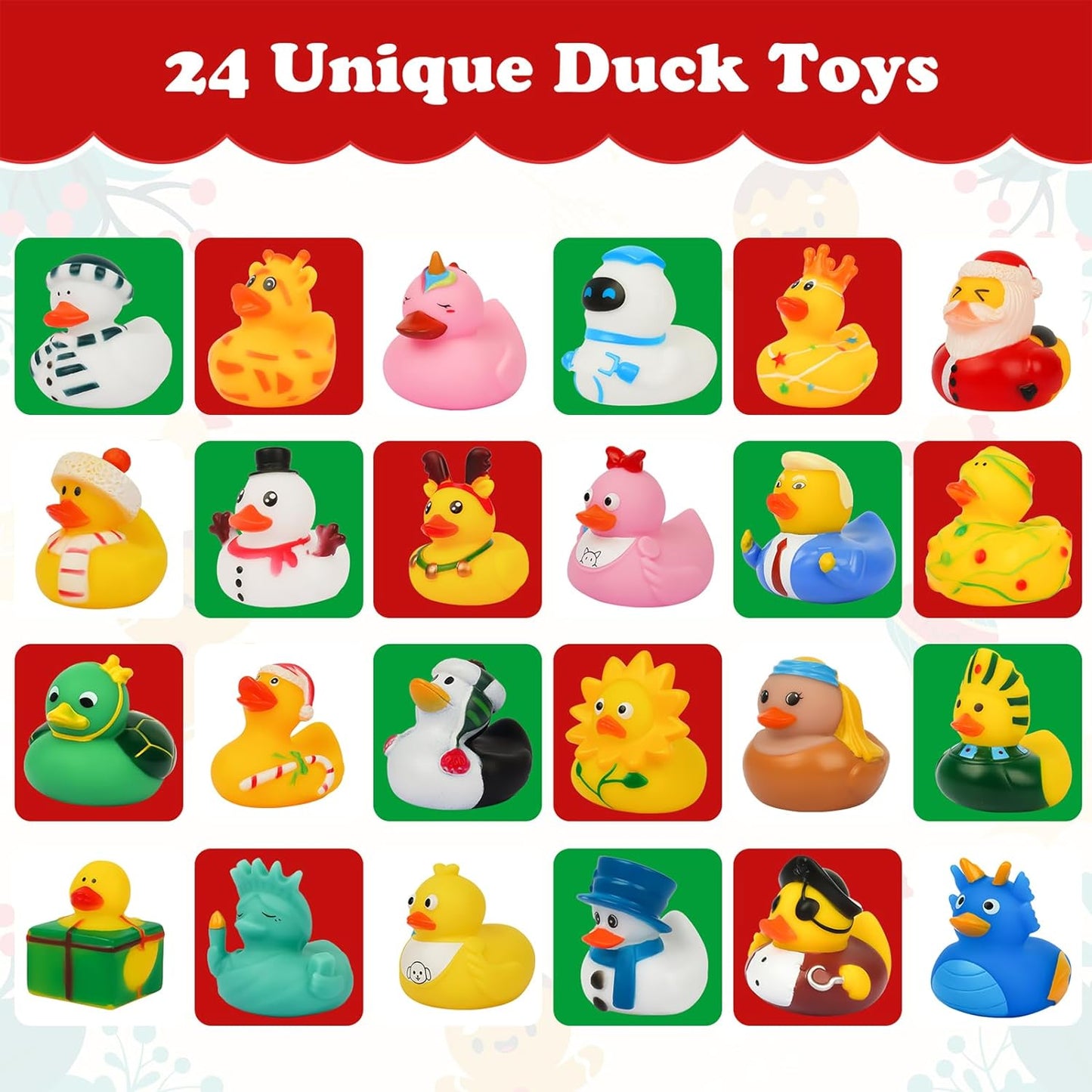 Christmas Advent Calendar 2023, 24pcs Christmas Cute Rubber Ducks,Christmas Countdown Advent Calendar,Christmas Gifts For Kids and Adults,Baby Shower(Rubber Ducks Style1)