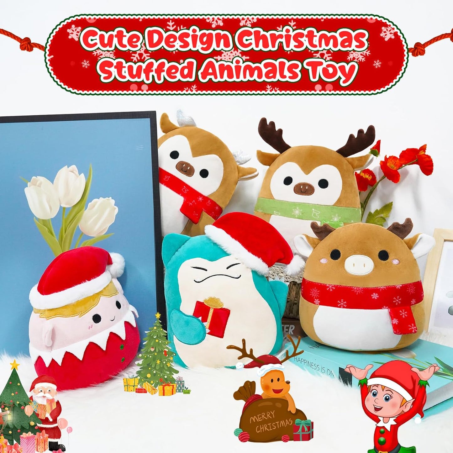 uguete de peluche de elfo de Navidad, linda almohada de peluche de elfo, muñeca de peluche de Navidad para niños y niñas (elfo)