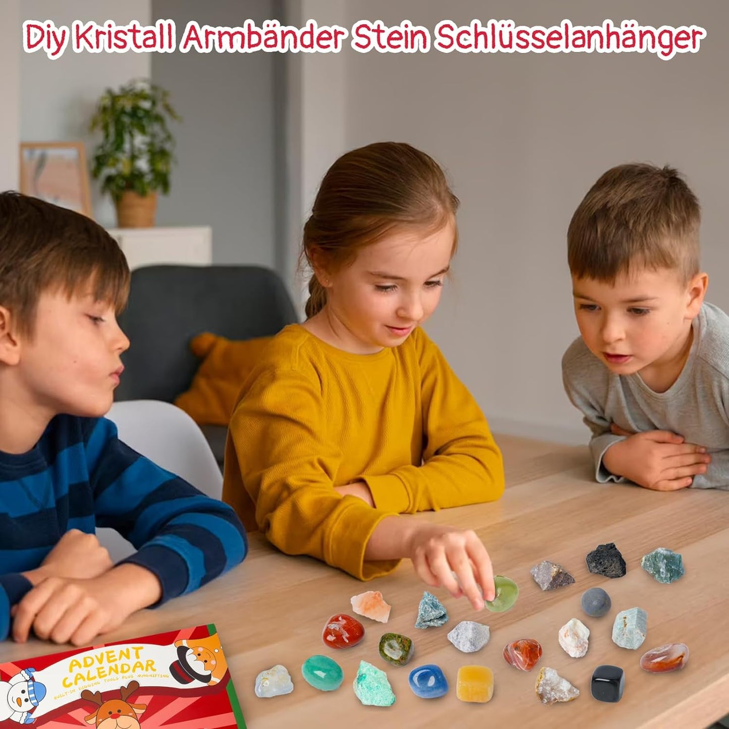Adventskalender 2023 Kristalle, Kinder Adventskalender Edelsteine 2023, 24 Tage Weihnachten Adventskalender Countdown Überraschungen, Geschenkidee für Frauen und Kinder