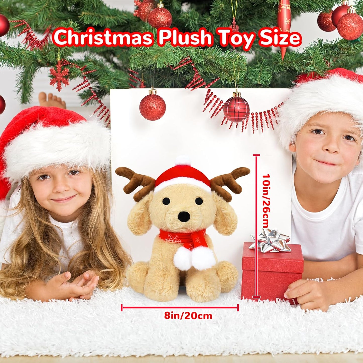 Christmas Elk Plush Elk Stuffed Animal Toy, Soft Christmas Plushie Pillow, Cute Stuffed Elk Doll Toy for Kids Boys Girls Kawaii Christmas Decoration (Elk-Teddy)