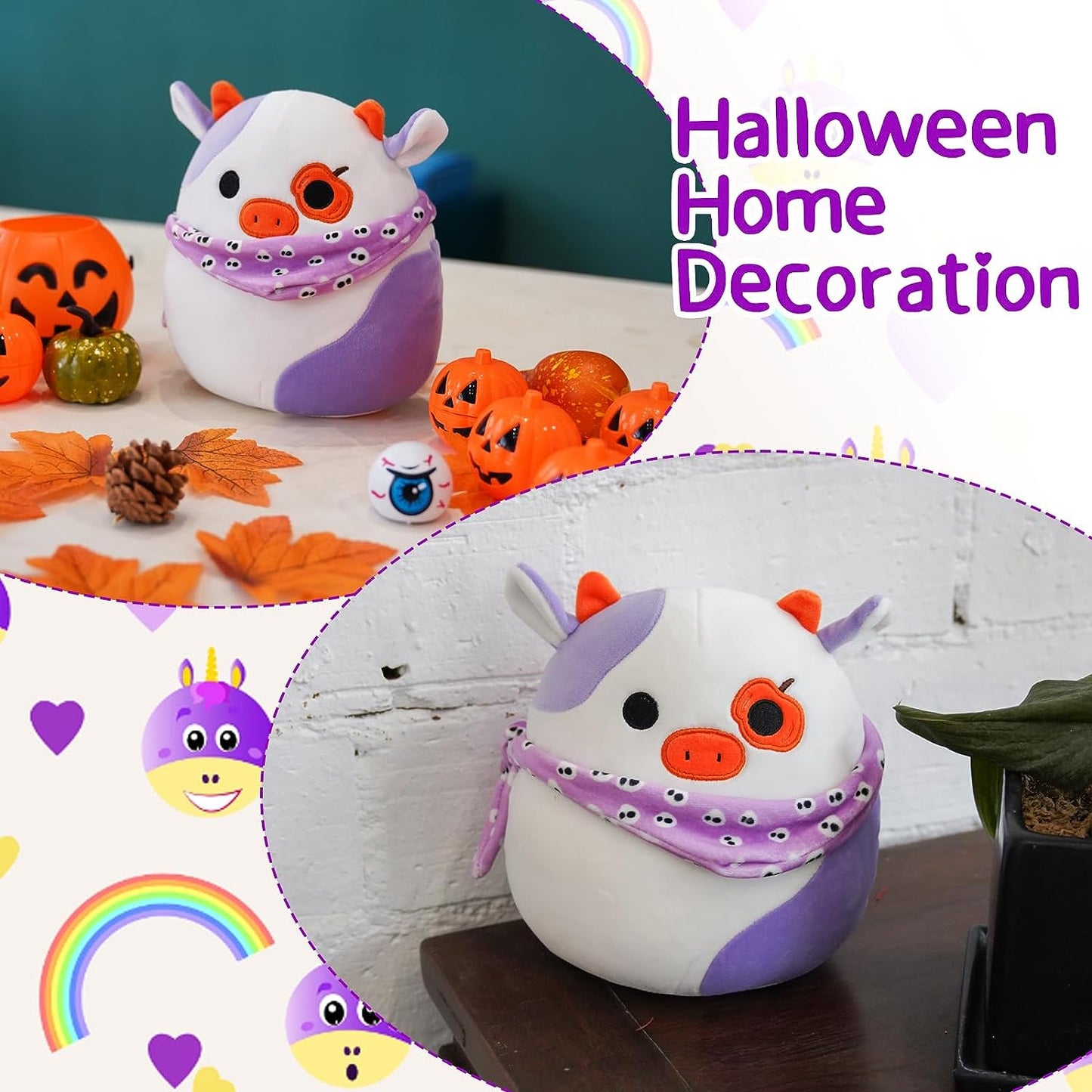 Super Soft Purple Cow Plush Doll Stuffed Animal