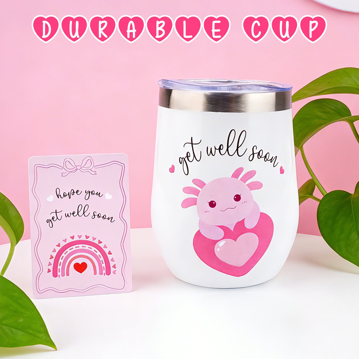 Get Well Soon Gifts for Kids, Get Well Soon Basket with 8inch Get Well Axolotl Plush Toy for Kids, Feel Better Gifts Axolotl Gift Set for Kids Girls Boys After Surgery