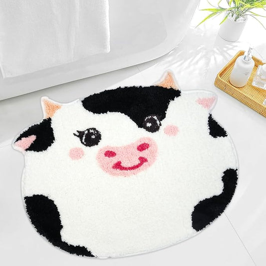 Highland Cow Bath Mat 27.5×16.5, Highland Cow Bathroom Mat Soft Microfiber Cute Bath Rug, Western Cow Print Rug Bathroom Accessories, Non Slip Washable Carpet Door Mat for Shower, Bathtub