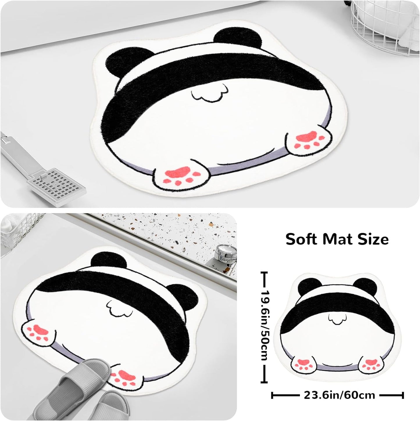 Bathroom Rug Bathroom Mat, Cute Bath Mat Non Slip Absorbent Bath Rug for Bathroom (Panda)