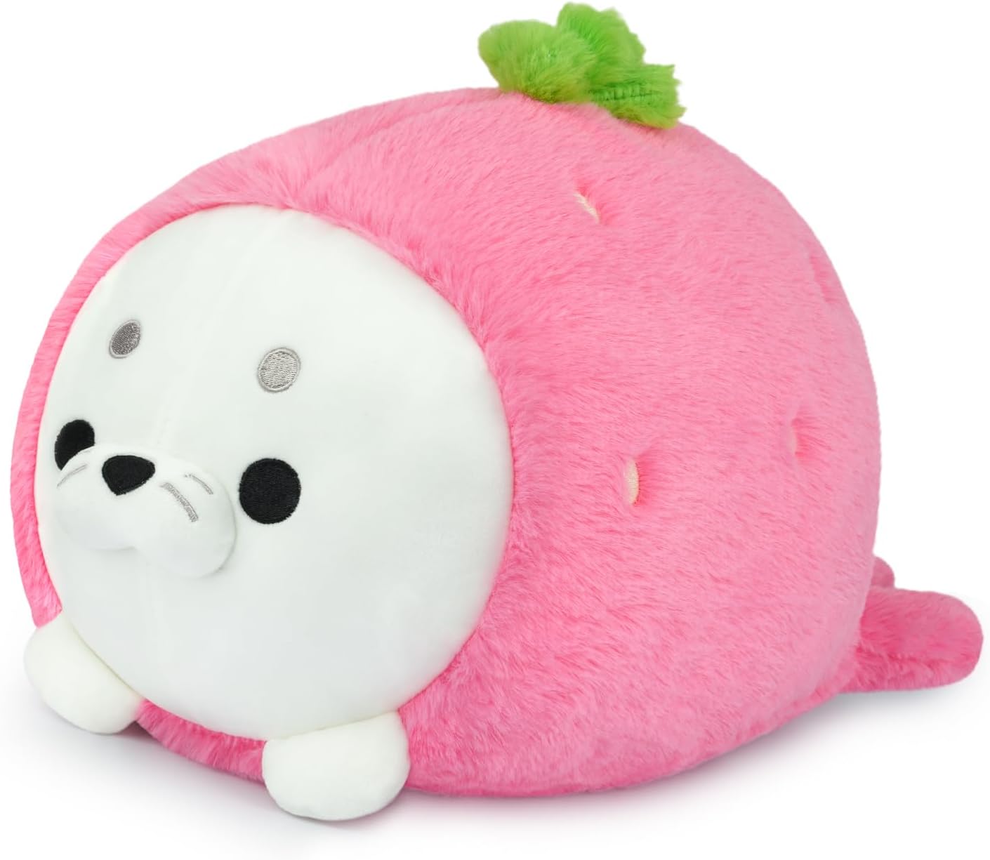 Seal Plush Pillow,10in Seal Stuffed Animals,Cute Strawberry Seal Pushie,Kawaii Seal Plush Doll Toys for Kids,Gift for Boys Girls Birthday Christmas