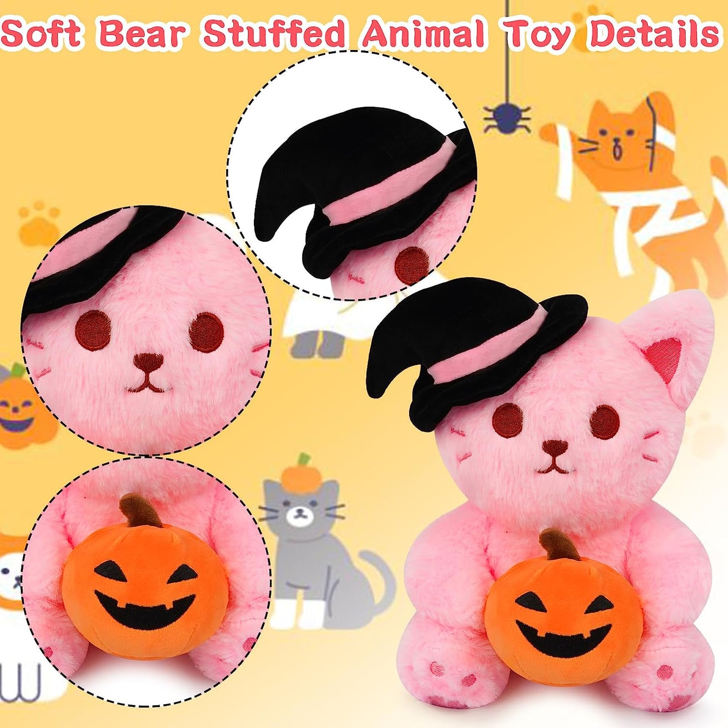 Cat Plush Cat Stuffed Animals, Cute Pink Cat Plushie Cat Doll Gifts