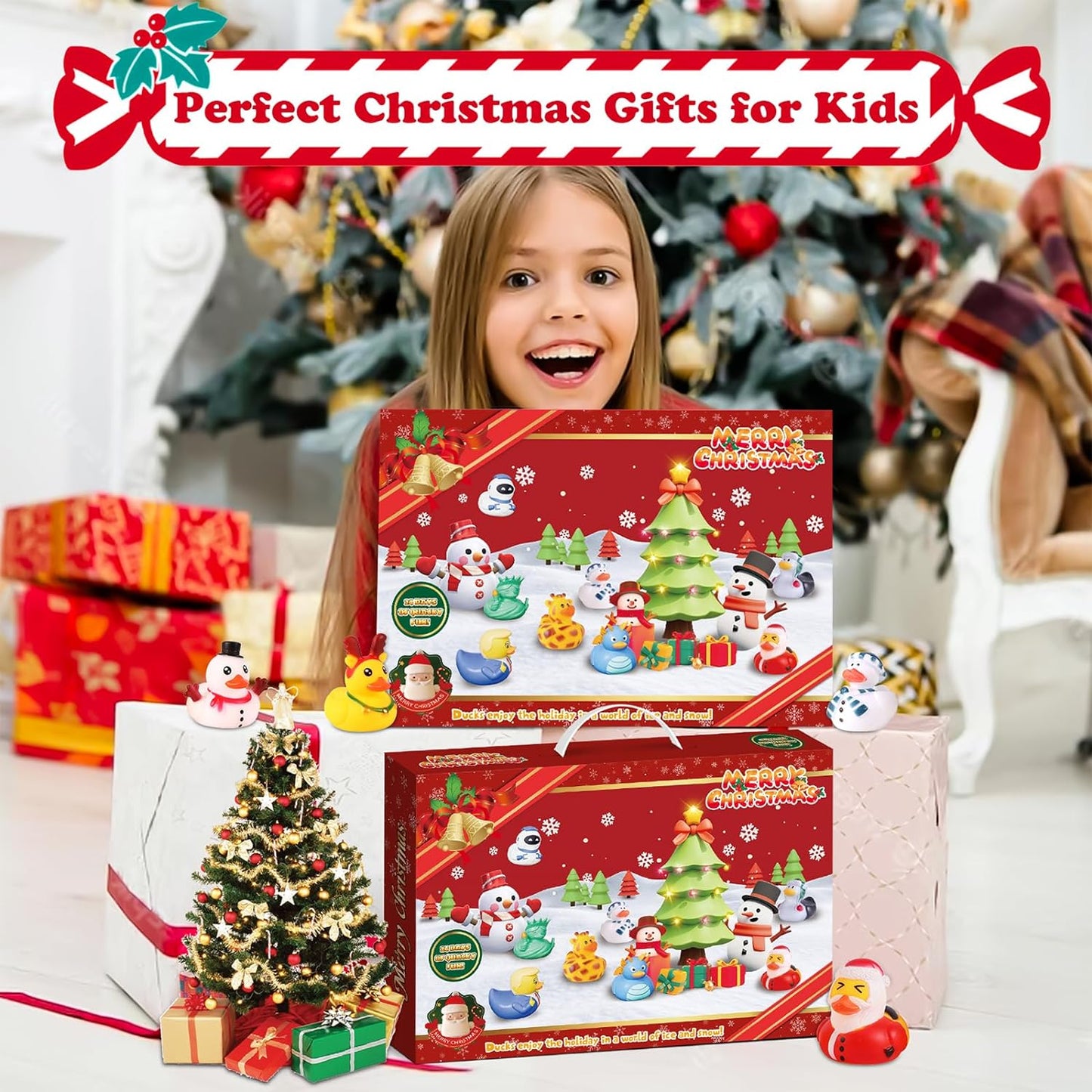 Christmas Advent Calendar 2023, 24pcs Christmas Cute Rubber Ducks,Christmas Countdown Advent Calendar,Christmas Gifts For Kids and Adults,Baby Shower(Rubber Ducks Style1)