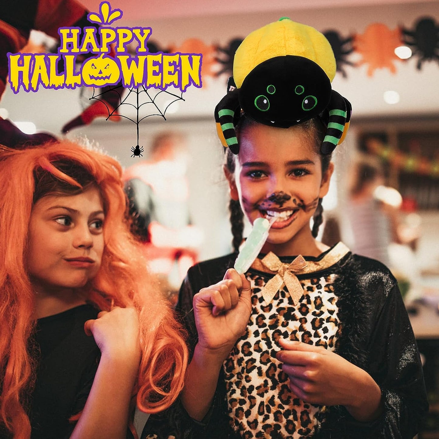 Juguete de peluche de Halloween con araña de calabaza Kawaii, peluche de araña de calabaza, linda araña de peluche de Halloween, regalo de peluche suave para niños, Halloween, cumpleaños