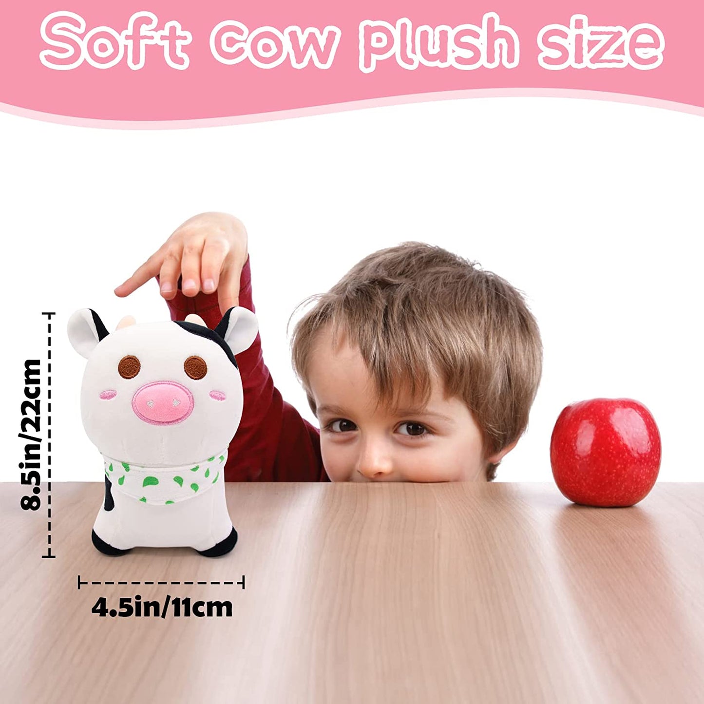 Cow Plush Toy, Cute Cow Stuffed Animals, Soft Cow Plushies Stuffed Doll, Black White Cow Plush for Boys and Girls Home Decor Gifts