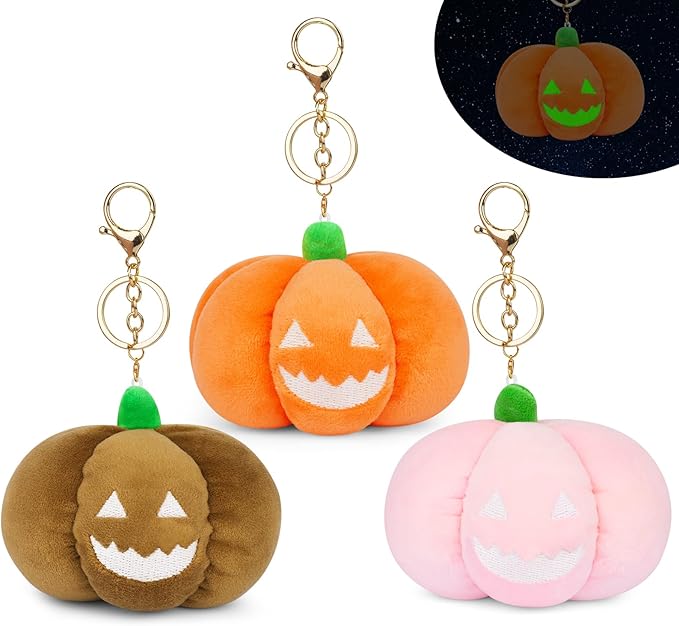 Halloween Pumpkin Stuffed Animal,Halloween Plush Bulk,Cute Halloween Pumpkins Plush Keychain, Soft Stuffed Pumpkin Plushies Toys Gifts for Halloween Party Favors Decoration