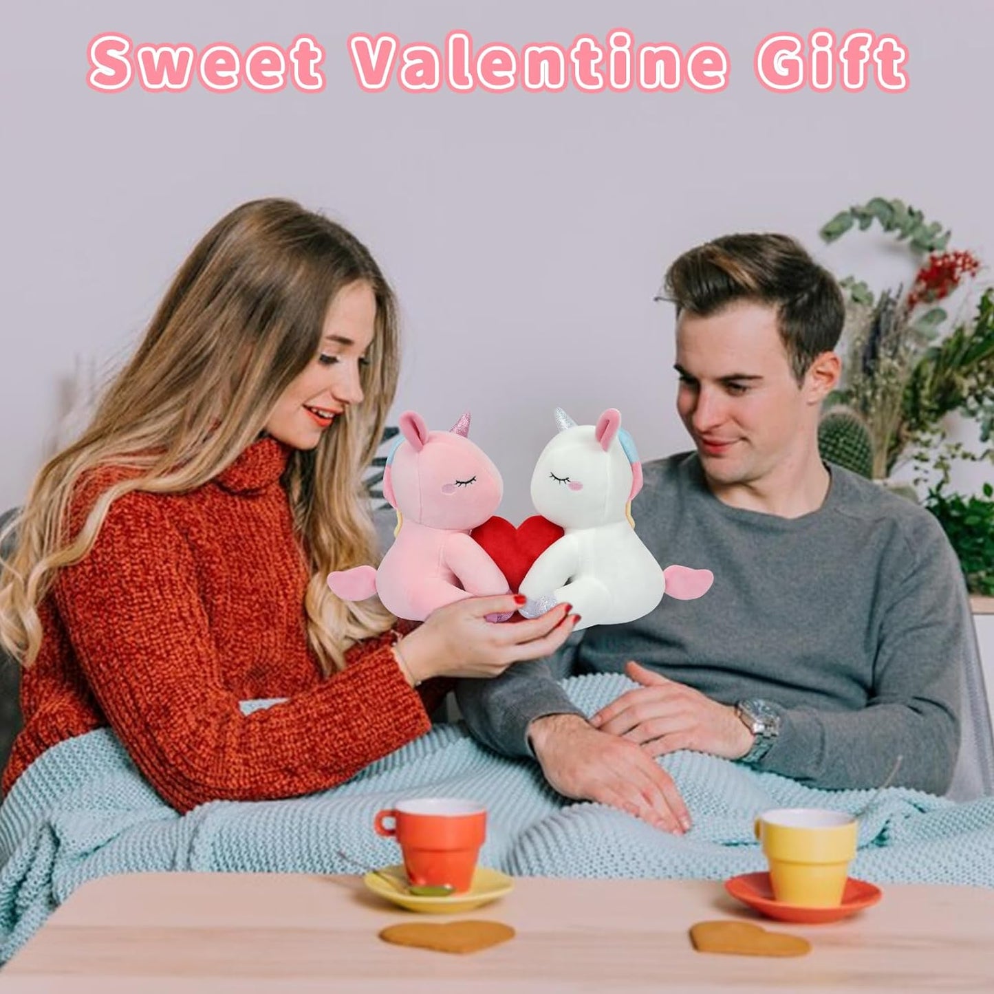 Juguete de peluche para el día de San Valentín, muñeca de peluche de gato lindo para el día de San Valentín Kawaii (blanco)