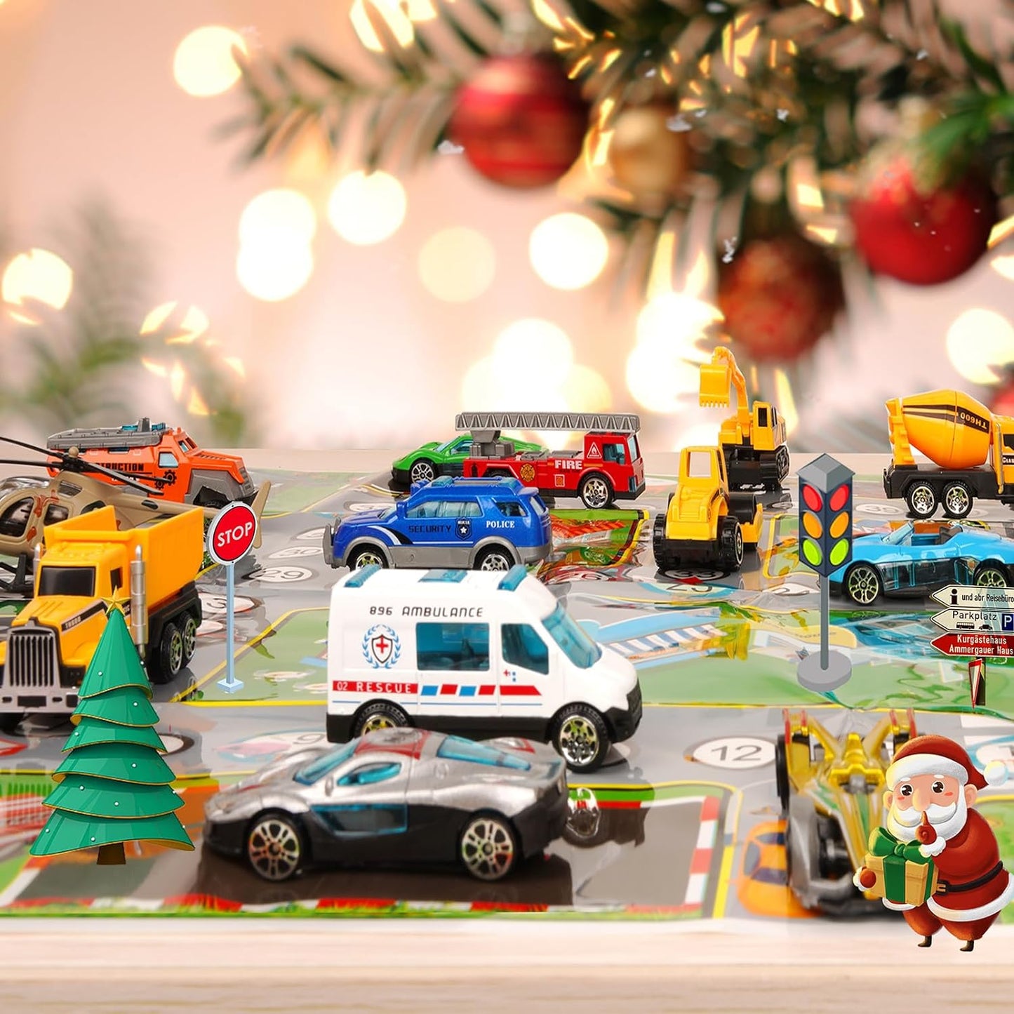 Advent Calendar 2023, Christmas Advent Calendar for Kids, 24pcs Alloy Cars for Christmas Countdown, Kids Advent Calendar Toys Gift