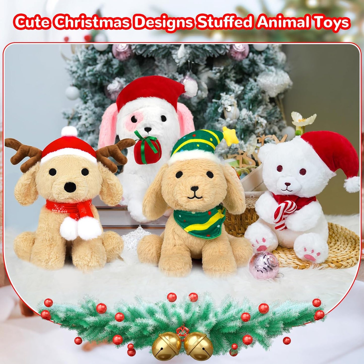 Christmas Elk Plush Elk Stuffed Animal Toy, Soft Christmas Plushie Pillow, Cute Stuffed Elk Doll Toy for Kids Boys Girls Kawaii Christmas Decoration (Elk-Teddy)