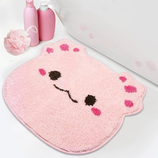 Bath Rug 20x22inch,Soft Absorbent Axolotl Bath Mat,Non Slip Rubber Backing,Thick Tufting Mats,Machine Washable Rugs for Shower Floor,Bathroom,Kidroom Decoration
