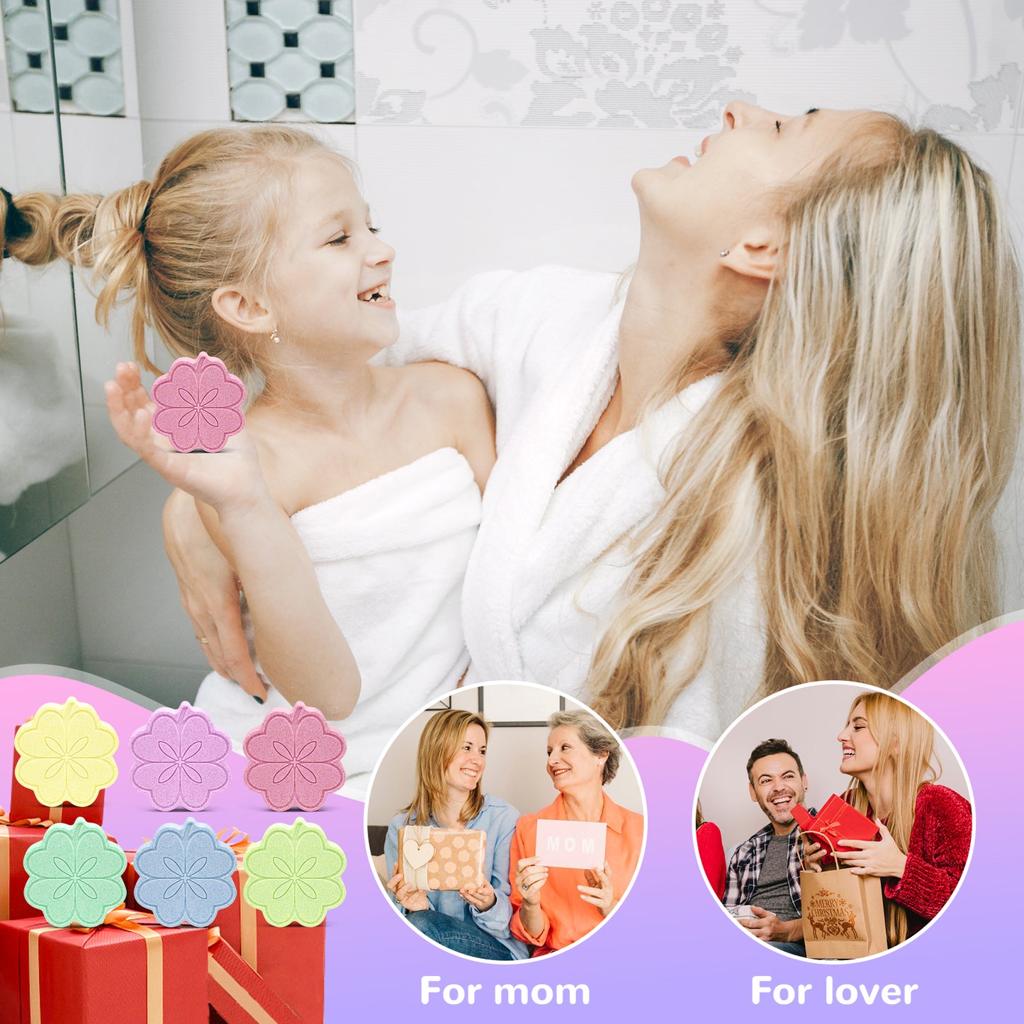 Shower Steamers Aromatherapy, Eucalyptus & Mint Grapefruit Essential Oil, Shower Bombs Birthday Gifts for Women Mom Grils, Self Care Gifts for Girlfriends, Stress Relief Relaxation