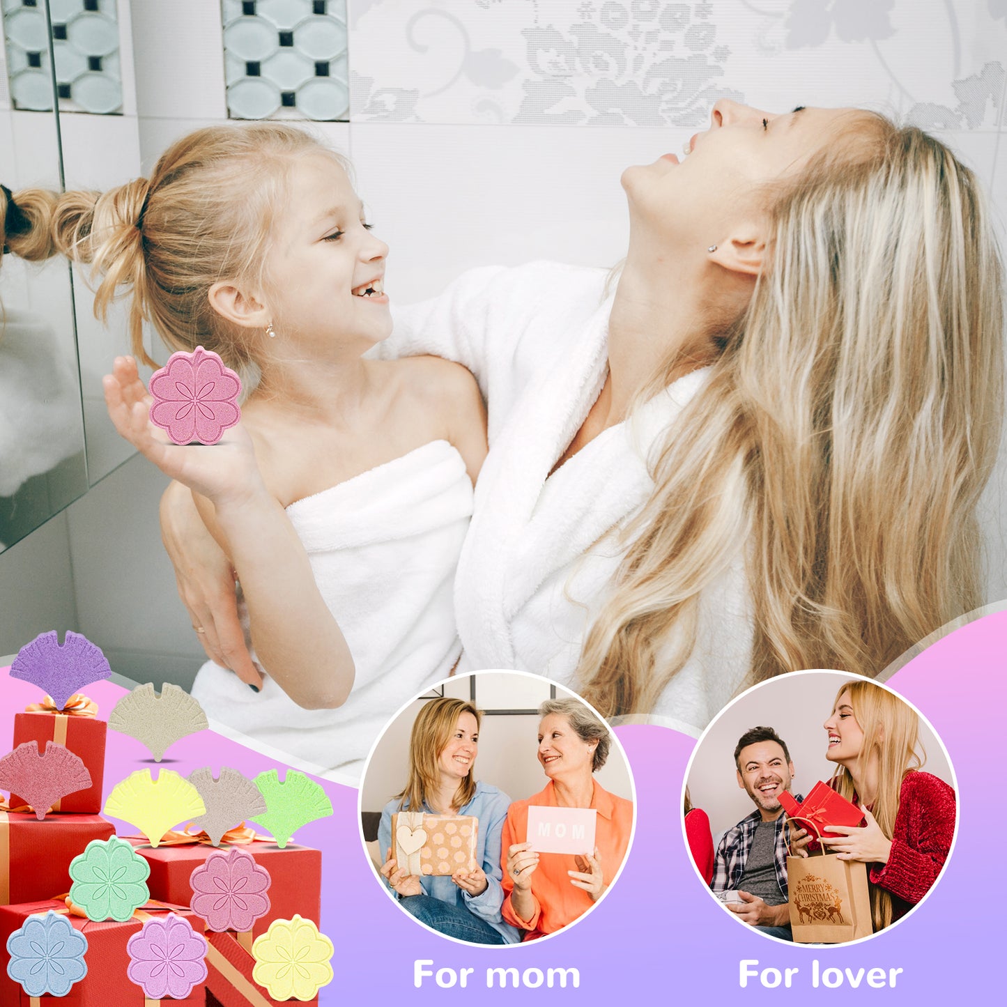 Shower Steamers Aromatherapy, Birthday Gifts for Women Mom Grils， Eucalyptus &amp; Mint Grapefruit Essential Oil, Shower Bombs, Self Care Gifts for Girlfriends, Stress Relief Relaxation