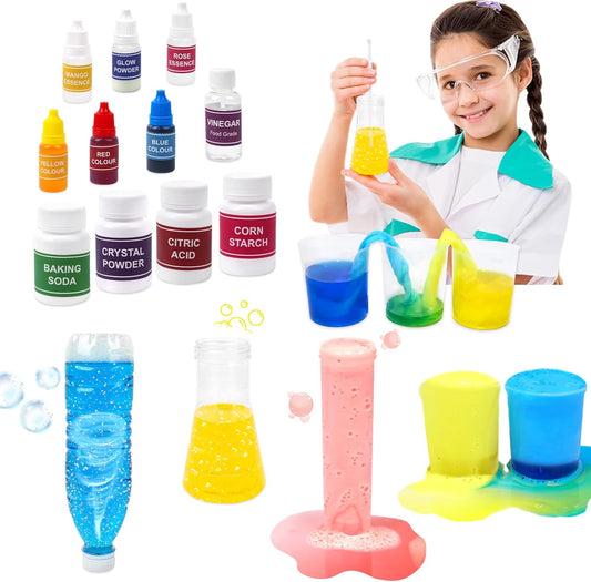 Science Kits,120 Experiments Science Kit for Kids,Chemistry Set with Vinegar Explosion, Bubble Eruption, Science Toys Birthday Christmas Gifts for Kids Boys Girls