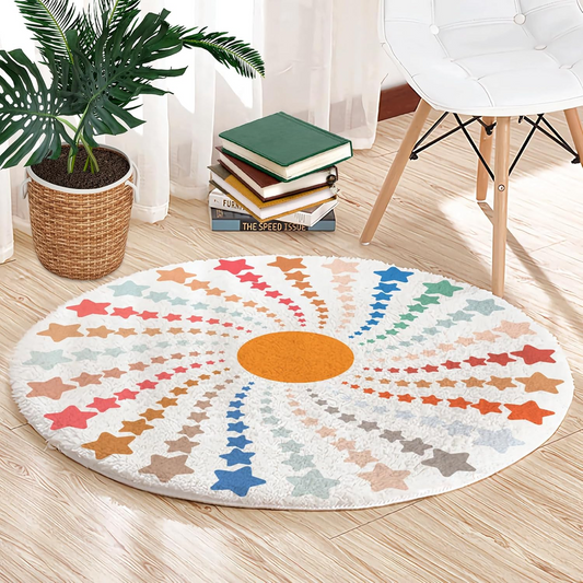 Round Rug,31.5x31.5in Bohemian Circle Rug