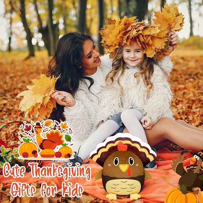 Thanksgiving Turkey Plush, Turkey Stuffed Animal Cute Stuffed Turkey Toys, Turkey Thanksgiving Home Decor, Turkey Plushie Thanksgiving Gifts for Kids Adult
