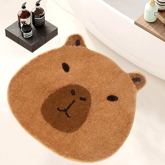 Bathroom Mat Rug, Soft Absorbent Dog Rug, Cute Capybara Mat for Bathroom, Non-Slip Plush Bath Carpet Door Mat