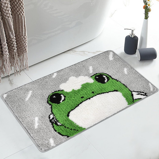 Bathroom Rug 32X20 in,Frog Bath Rugs,Soft and Absorbent Bath Mat