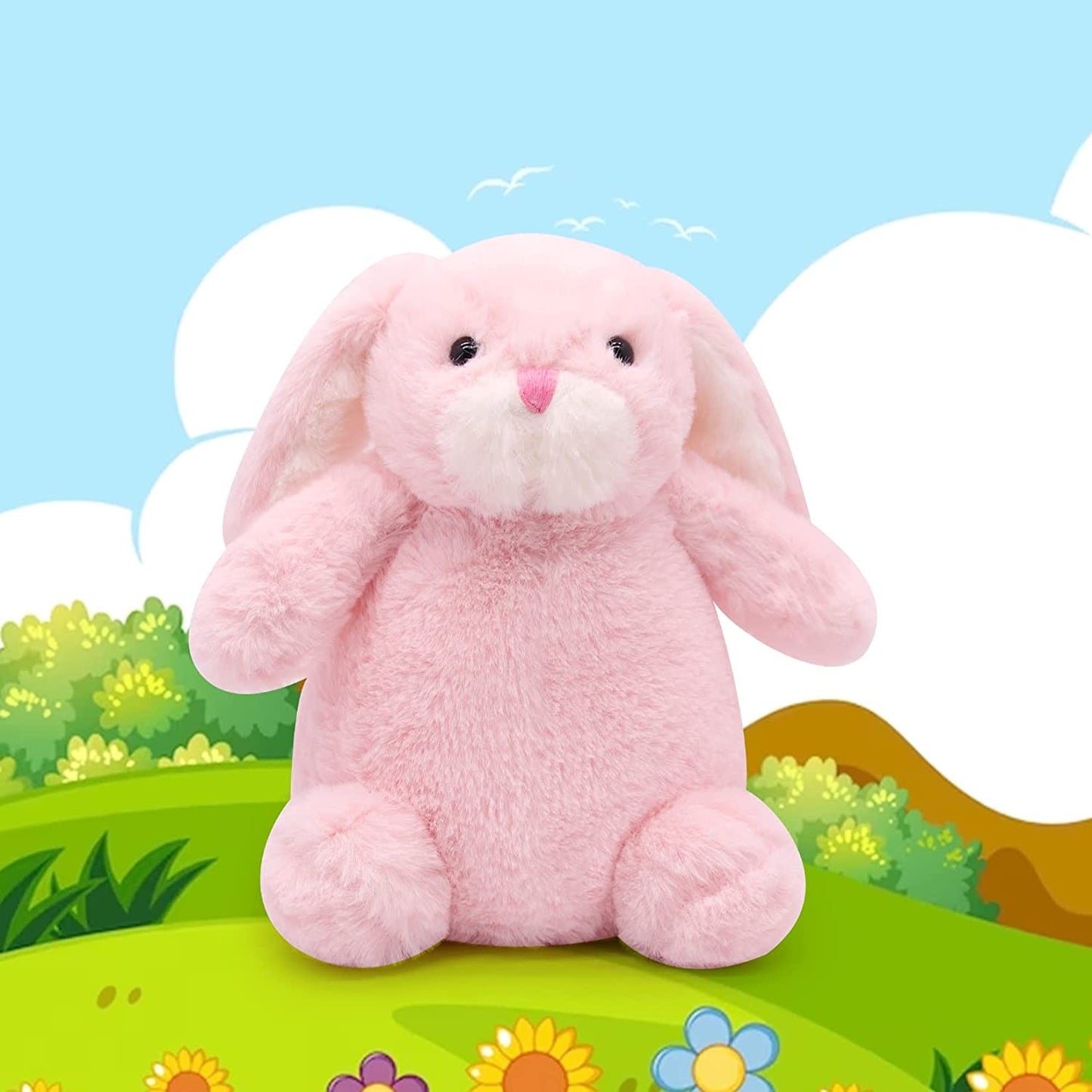 Easter Bunny Plush Stuffed Animals Toy, Soft Cute Easter Plush Bunny Plushie Stuffed Bunny Rabbit Plush Toy, Kawaii Cartoon Rabbit Doll for Kid Boys Girls Birthday Easter Day Gifts Decor