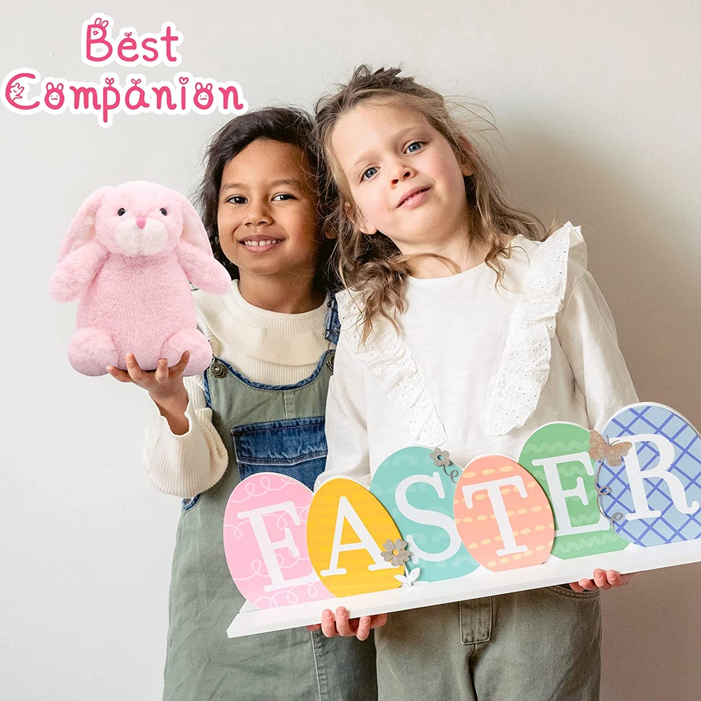 Easter Bunny Plush Stuffed Animals Toy, Soft Cute Easter Plush Bunny Plushie Stuffed Bunny Rabbit Plush Toy, Kawaii Cartoon Rabbit Doll for Kid Boys Girls Birthday Easter Day Gifts Decor