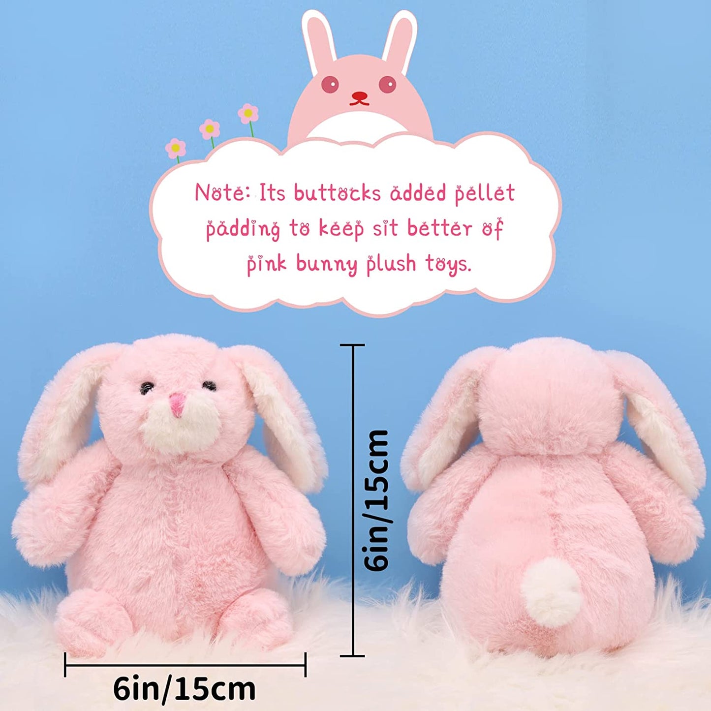 Easter Bunny Plush Stuffed Animals Toy, Soft Cute Easter Plush Bunny Plushie Stuffed Bunny Rabbit Plush Toy, Kawaii Cartoon Rabbit Doll for Kid Boys Girls Birthday Easter Day Gifts Decor