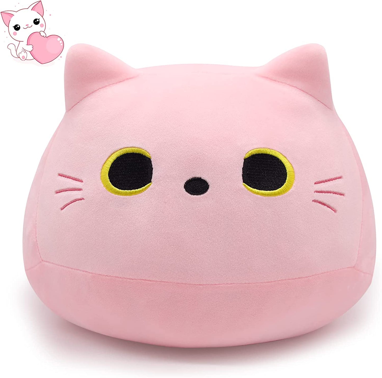 Gray Cat Plush Pillows Toys, 12" Kawaii Gray Cat Stuffed Animals Plush Toys, Cute Soft Cat Plushie Gray Cat Pillow Stuffed Cat Toys for Birthday Christmas Halloween Kids Gifts Home Car Decoration