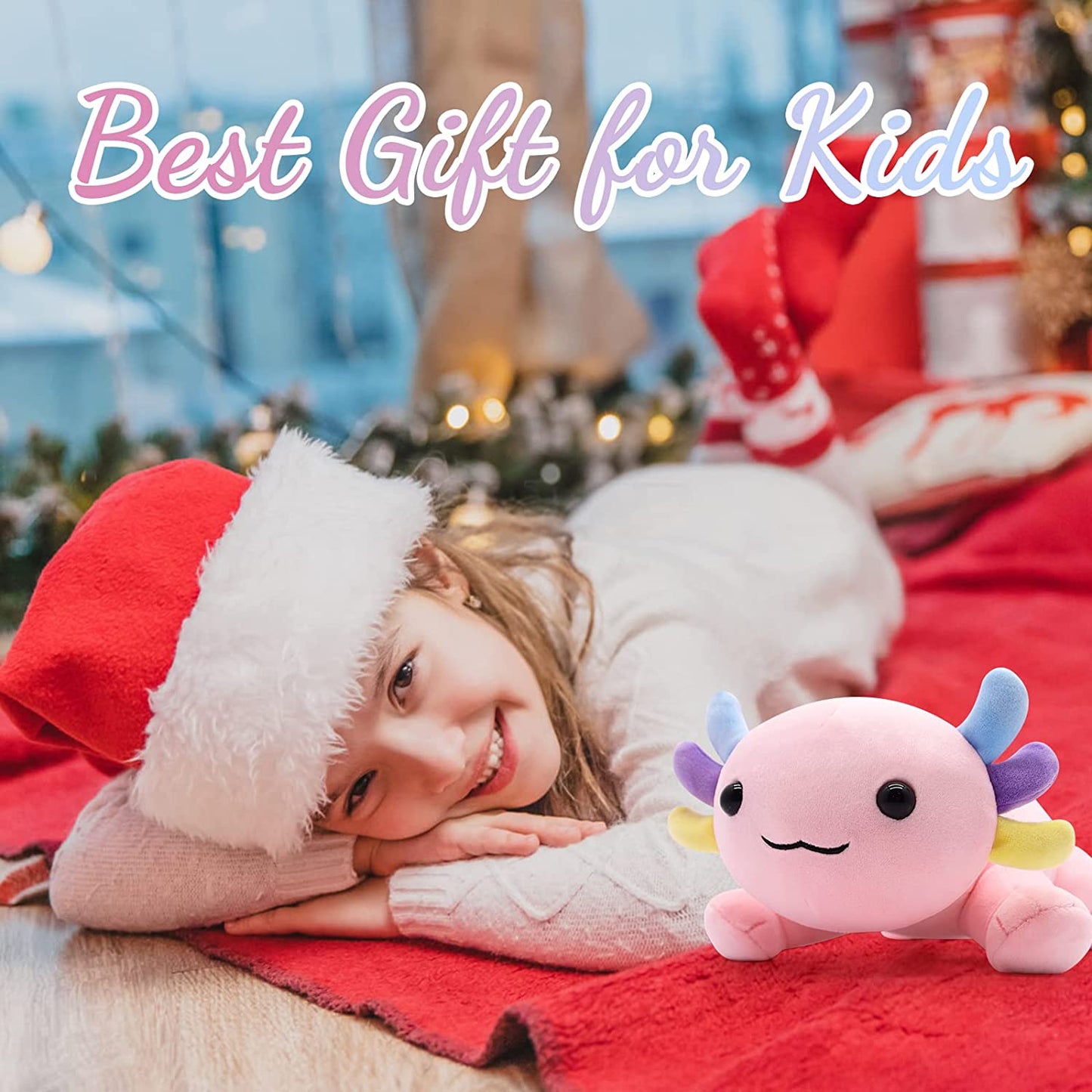 Axolotl Plush Toys 11'' Soft Cute Axolotl Stuffed Animals, Kawaii Axolotl Plushie Pillow Toys, Pink Axolotl Plush Toy Stuffed Axolotl Plush Pillow for Birthday Christmas Kids Gifts Home Car Decoration