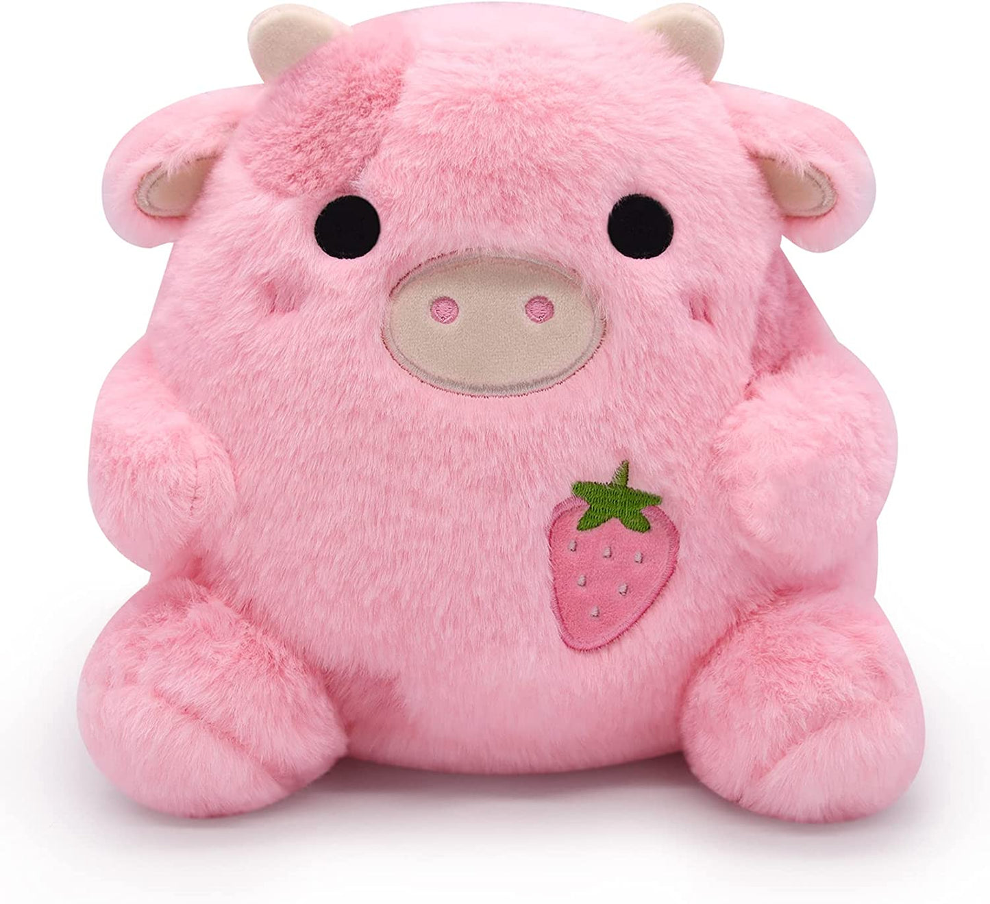 Strawberry Cow Plushie Pillow Cow Stuffed Animal Toys, Cute Strawberry Cow Plush Home Decorations, Soft Stuffed Cow Doll Lovely Gifts for Kids (Strawberry Cow)