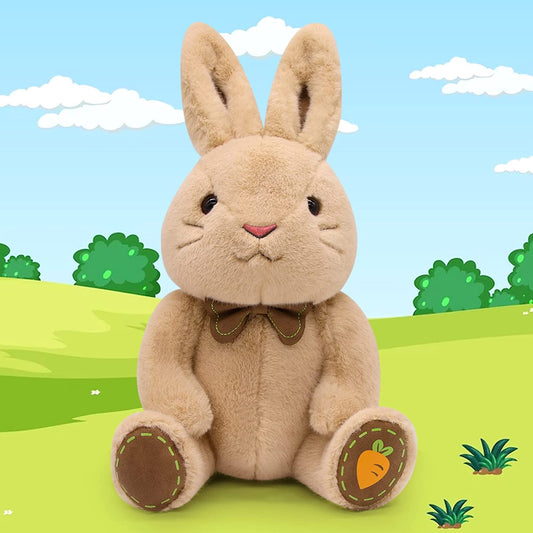 Easter Bunny Plush Bunny Stuffed Animal Rabbit, Cute Bunny Plushie Stuffed Bunny Rabbit Plush, Soft Brown Bunny Plush Rabbit Doll Gifts for Kids Boys Girls Birthday Easter Day Decorations