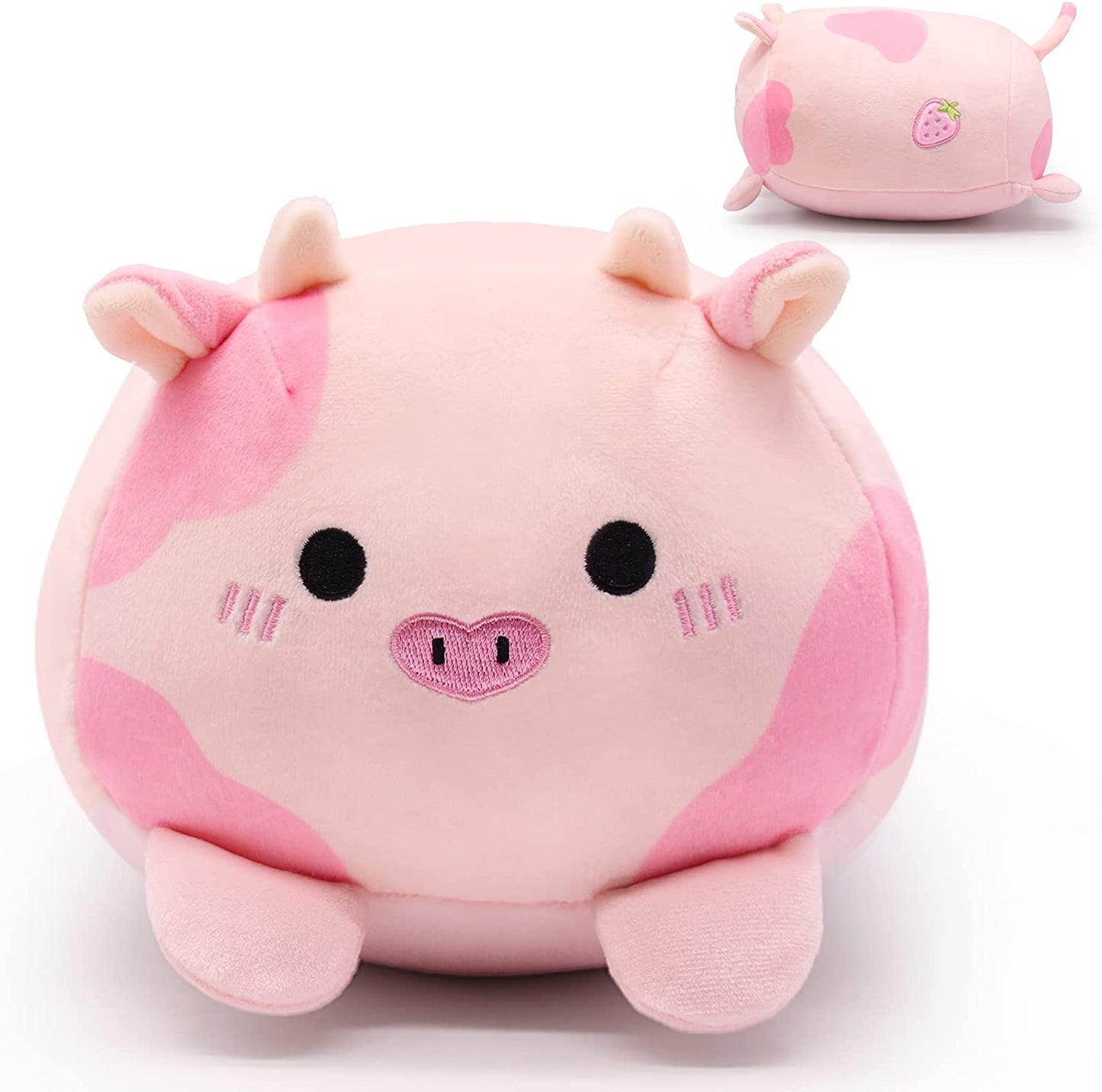 Blueberry Cow Plush Pillow Kawaii Cow Stuffed Animals, Cute Blueberry Cow Plushie Stuffed Cow Plush Blue Cow Pillow Plush Cow Toys for Kids Christmas Birthday Valentine's Day Gifts Home Decoration