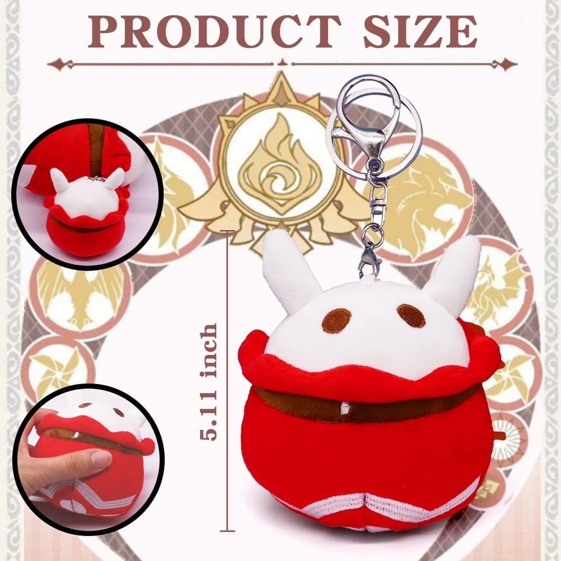 Gen-shin Impact Plush Bouncing Bomb Ball - 11.81 Inches Plushie Stuffed Doll Toy - Game Animation Peripheral Plushie Pillow for Cosplay Props Fans