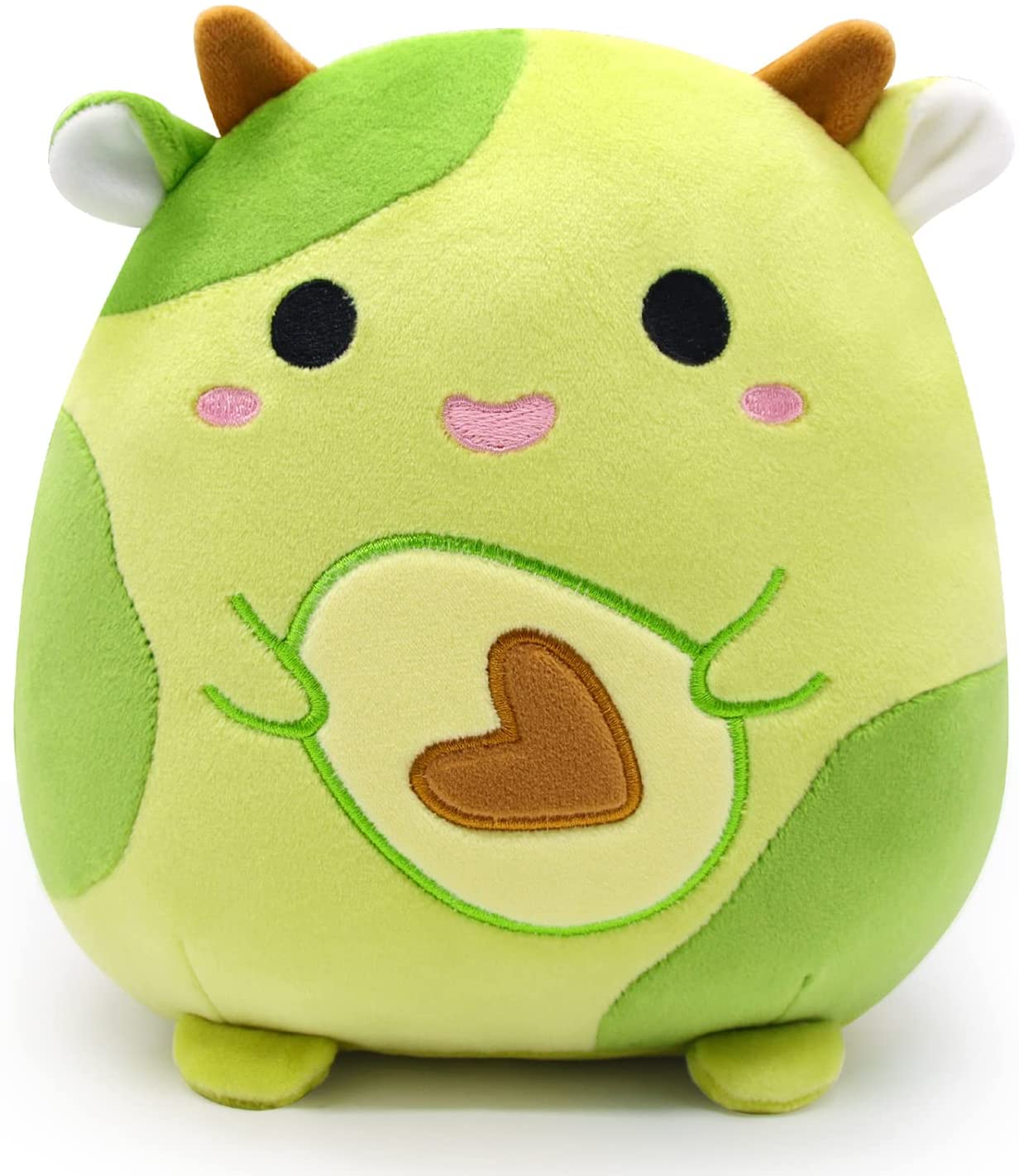 Cow Stuffed Animal Cow Plush Pillows Toys, Kawaii Cow Plushie Green Avocado Plush Stuffed Cow Plush Toy, 3D Cute Soft Avocado Cow Pillow for Kids Friend Christmas Birthday Gifts Home Car Decoration