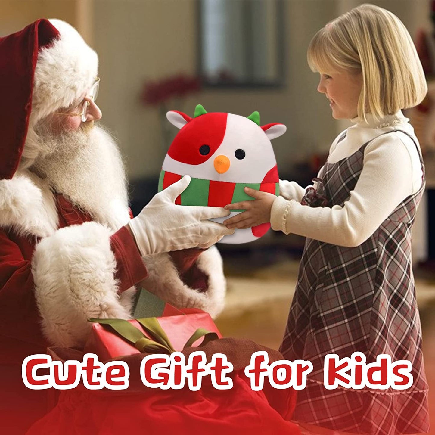 Cow Plush Toy - 3D Cute Cow Stuffed Animals Pillow Toy - Kawaii Cow Plush - Cow Pillow Plush for All Ages - Gift for Christmas Birthday Children's Day Home Decoration