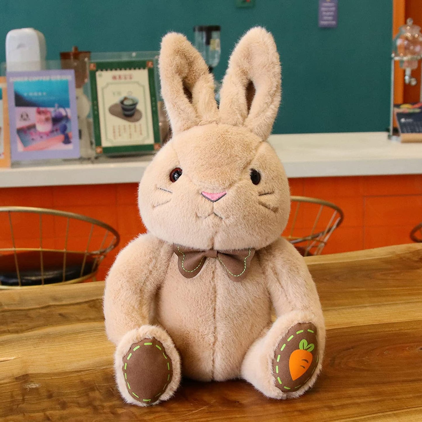 Easter Bunny Plush Bunny Stuffed Animal Rabbit, Cute Bunny Plushie Stuffed Bunny Rabbit Plush, Soft Brown Bunny Plush Rabbit Doll Gifts for Kids Boys Girls Birthday Easter Day Decorations