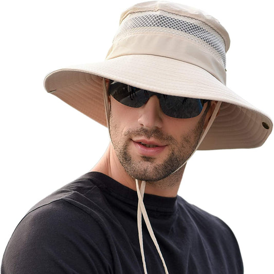 Men Women Sunscreen Cooling Hat Ice Cap Heatstroke Protection Cooling Cap Wide Brim Sun Hat with UV Protection