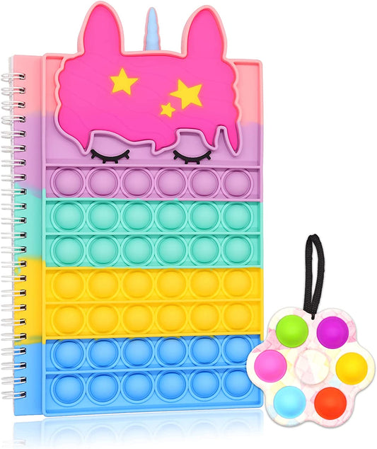 Pop Notebook Fidget Toy It , Rainbow Pop Bubble Notebook Suitable For Fingertip Notebook For Adults and Children Help Daily Office Work And Relieve Stress Fidget Toy Pack To Reduce Depressiom
