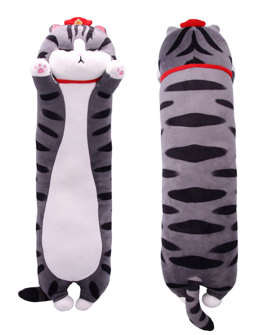 Lovely Plush Cat Doll Cute Soft Stuffed Pillow Long Throw Sleeping Pillow Doll Toy Long Pillows Stuffed Toy Home Sofa Cushion Decor (29.5IN)